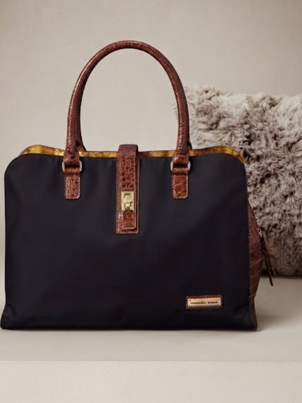 Samantha Brown Black and Brown Travel carry on bag